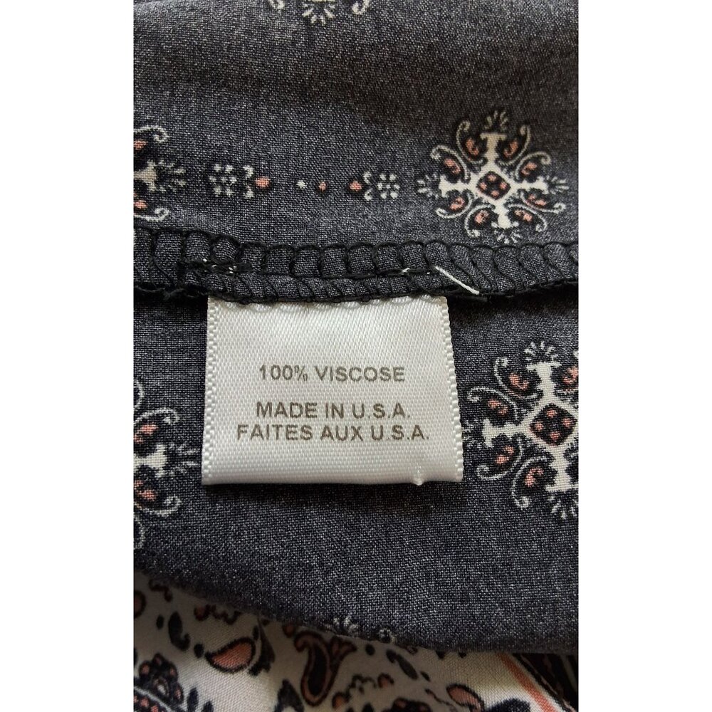 Misa Azalea Black Boho Floral Midi‎ Dress W/ Self-Tie Straps Smocked Waist Sz M - Picture 7 of 10